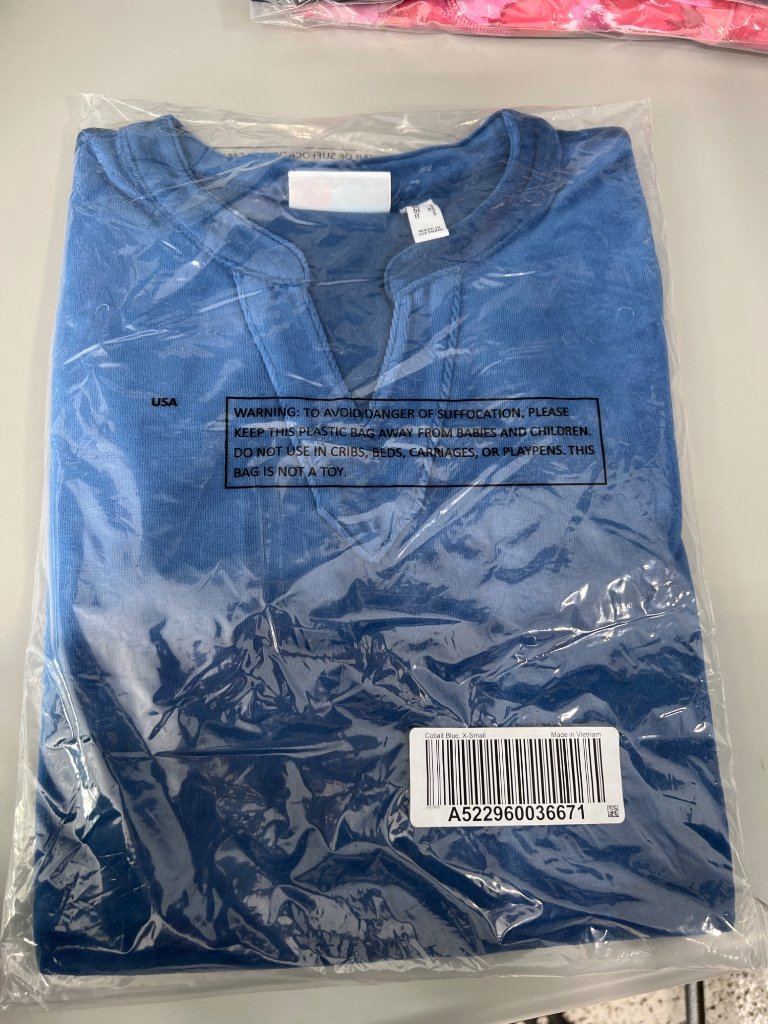 Denim And Co Tunic Xs Regular Velour Split Banded V Neck Hi Low Cobalt Blue New — image 3 of 7